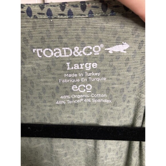 Toad‎ & Co Faux Wrap Dress Belted Size Large Organic Blend Pockets - Picture 2 of 4